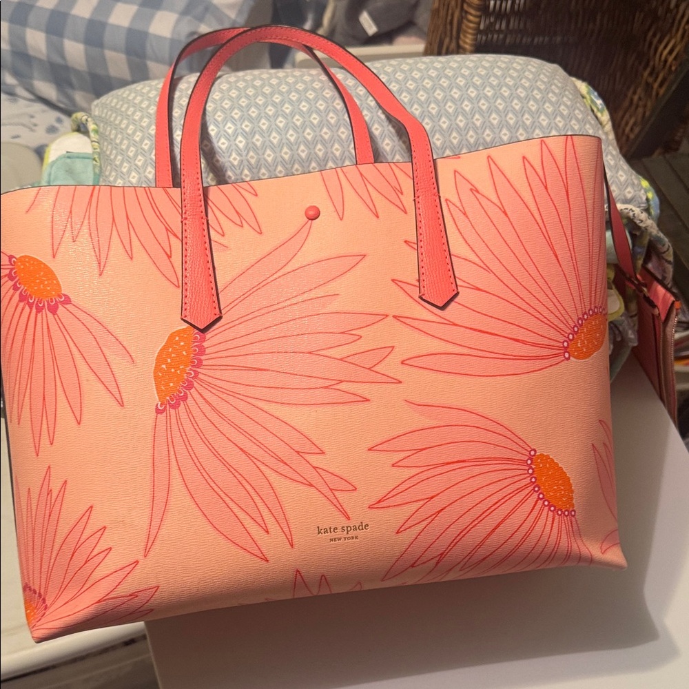 Kate Spade Pink and Orange Floral Tote